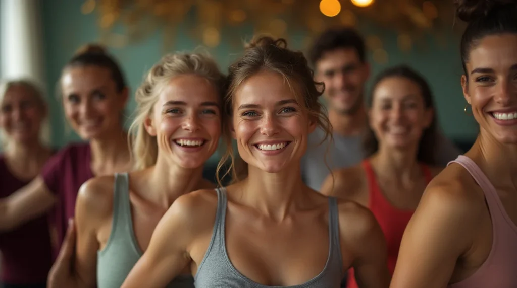 group photo of happy dancers