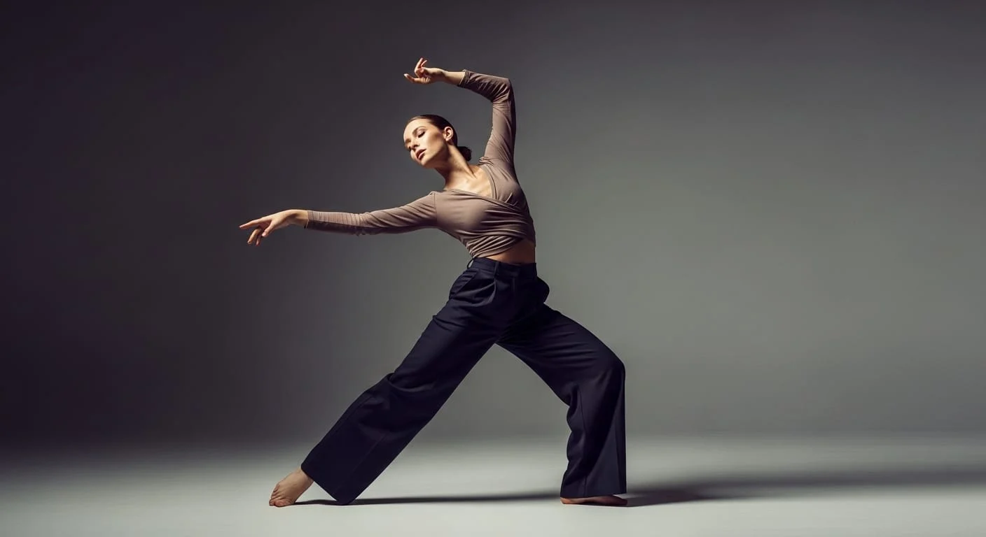 девушка-танцовщица в динамичной, но изящной позе Lady Dance