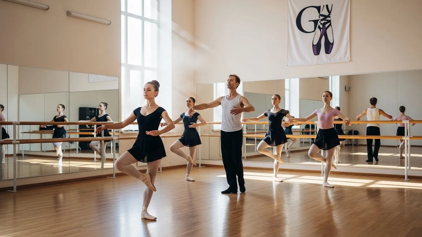 Группа взрослых на уроке балета студия Гомель