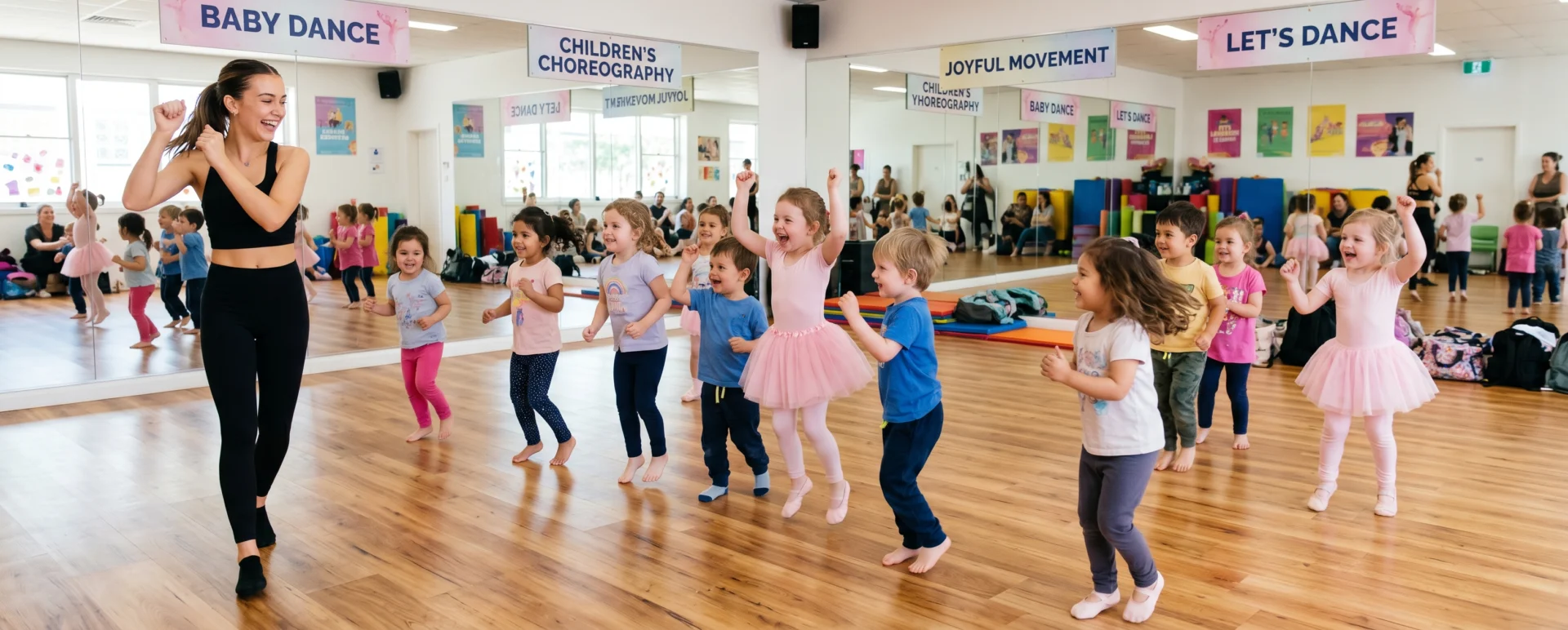 Дети 3–6 лет на занятии Baby Dance